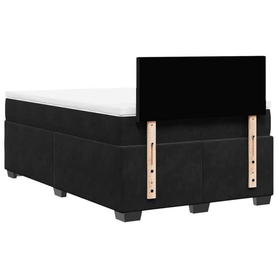 Boxspring met matras fluweel zwart 120x190 cm