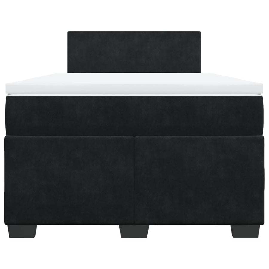 Boxspring met matras fluweel zwart 120x190 cm