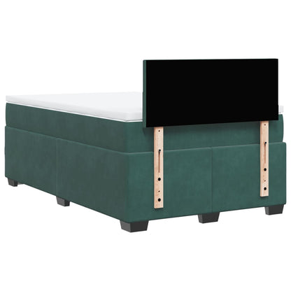 Boxspring met matras fluweel donkergroen 120x190 cm