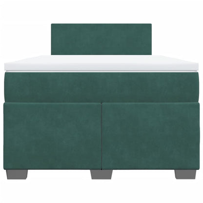 Boxspring met matras fluweel donkergroen 120x190 cm