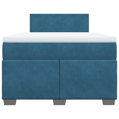 Boxspring met matras fluweel blauw 120x190 cm