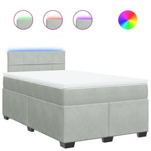 Boxspring met matras fluweel lichtgrijs 120x190 cm