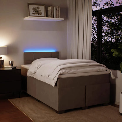 Boxspring met matras fluweel lichtgrijs 120x190 cm