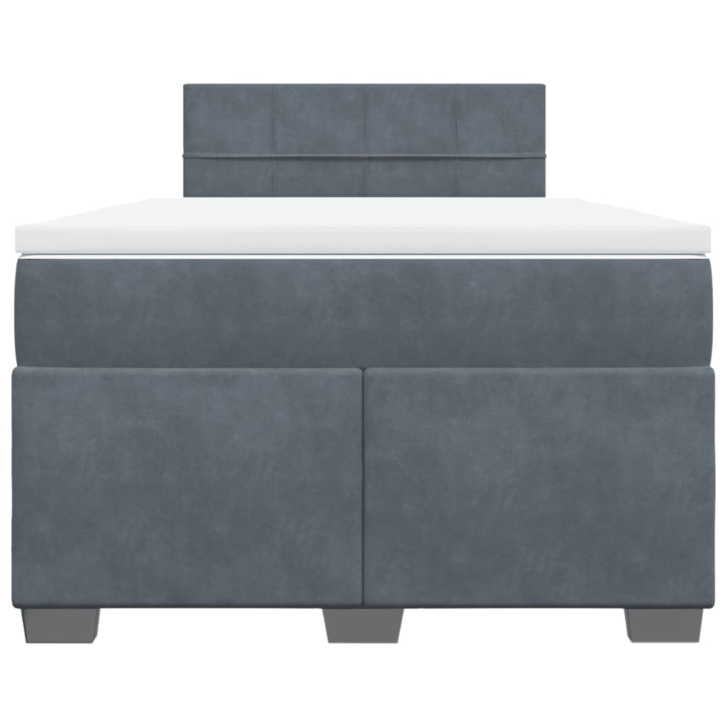Boxspring met matras fluweel donkergrijs 120x190 cm