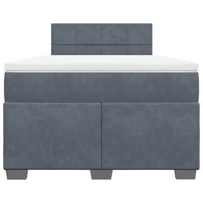 Boxspring met matras fluweel donkergrijs 120x190 cm