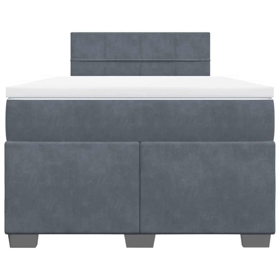 Boxspring met matras fluweel donkergrijs 120x190 cm