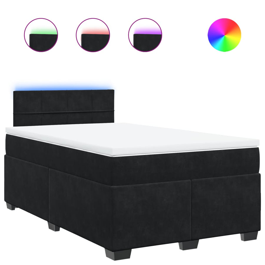 Boxspring met matras fluweel zwart 120x190 cm