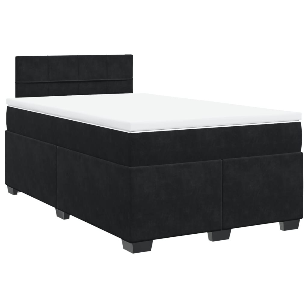 Boxspring met matras fluweel zwart 120x190 cm
