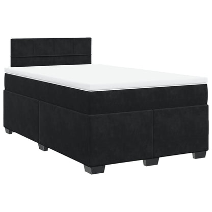 Boxspring met matras fluweel zwart 120x190 cm