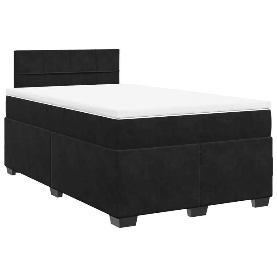 Boxspring met matras fluweel zwart 120x190 cm