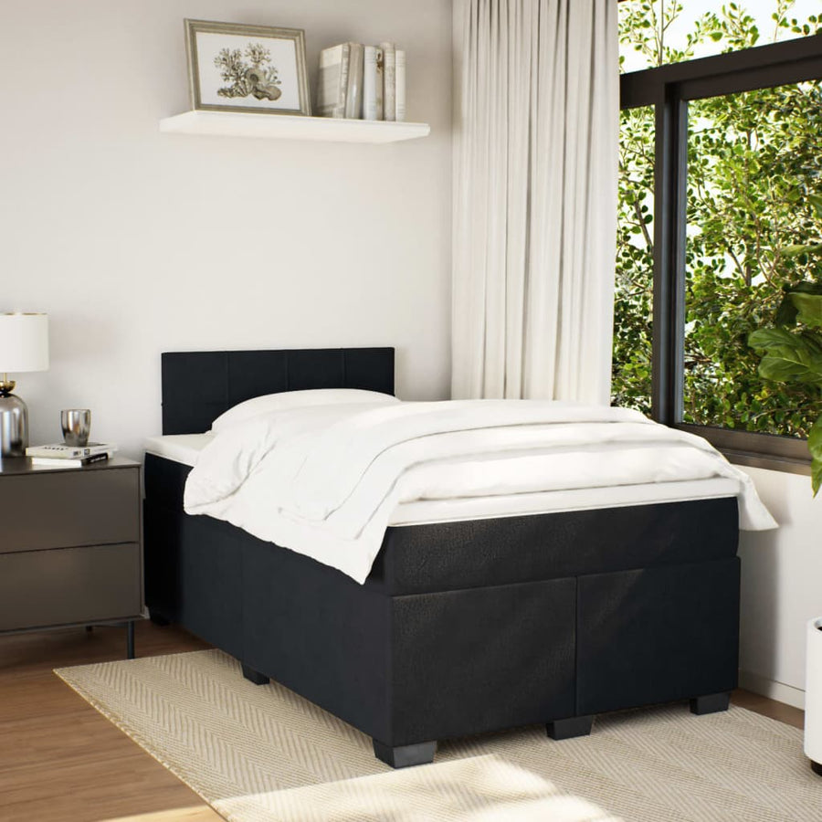 Boxspring met matras fluweel zwart 120x190 cm