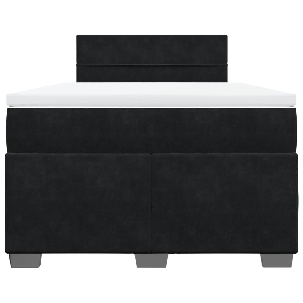 Boxspring met matras fluweel zwart 120x190 cm