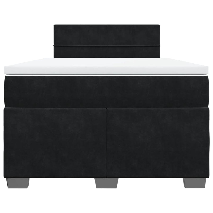 Boxspring met matras fluweel zwart 120x190 cm