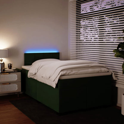 Boxspring met matras fluweel donkergroen 120x190 cm