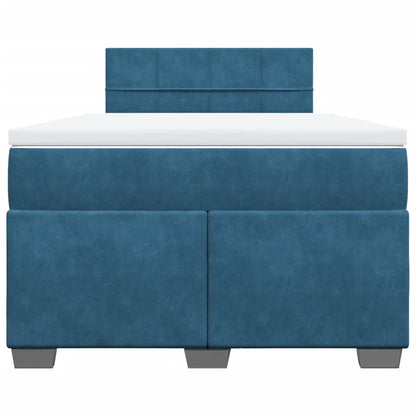 Boxspring met matras fluweel blauw 120x190 cm