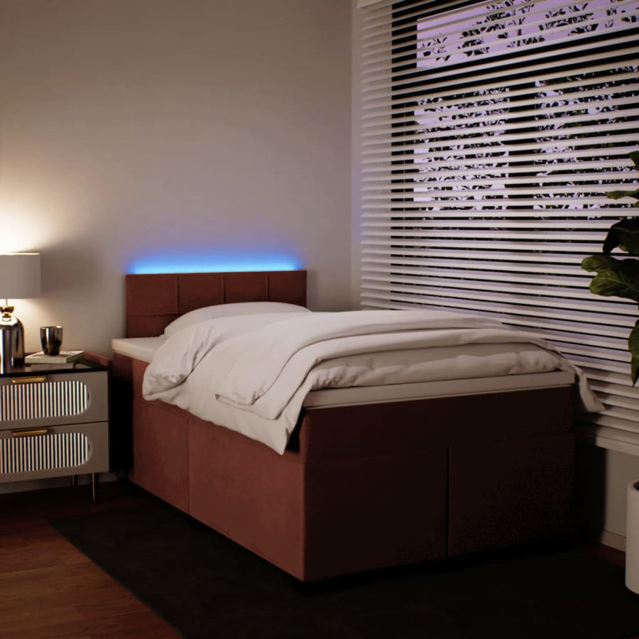 Boxspring met matras fluweel roze 120x190 cm