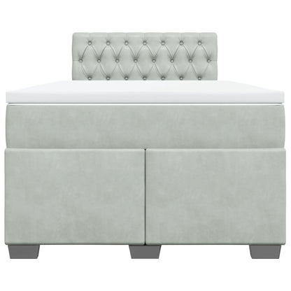Boxspring met matras fluweel lichtgrijs 120x190 cm