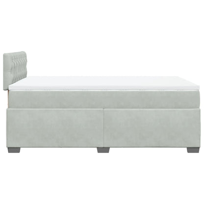 Boxspring met matras fluweel lichtgrijs 120x190 cm