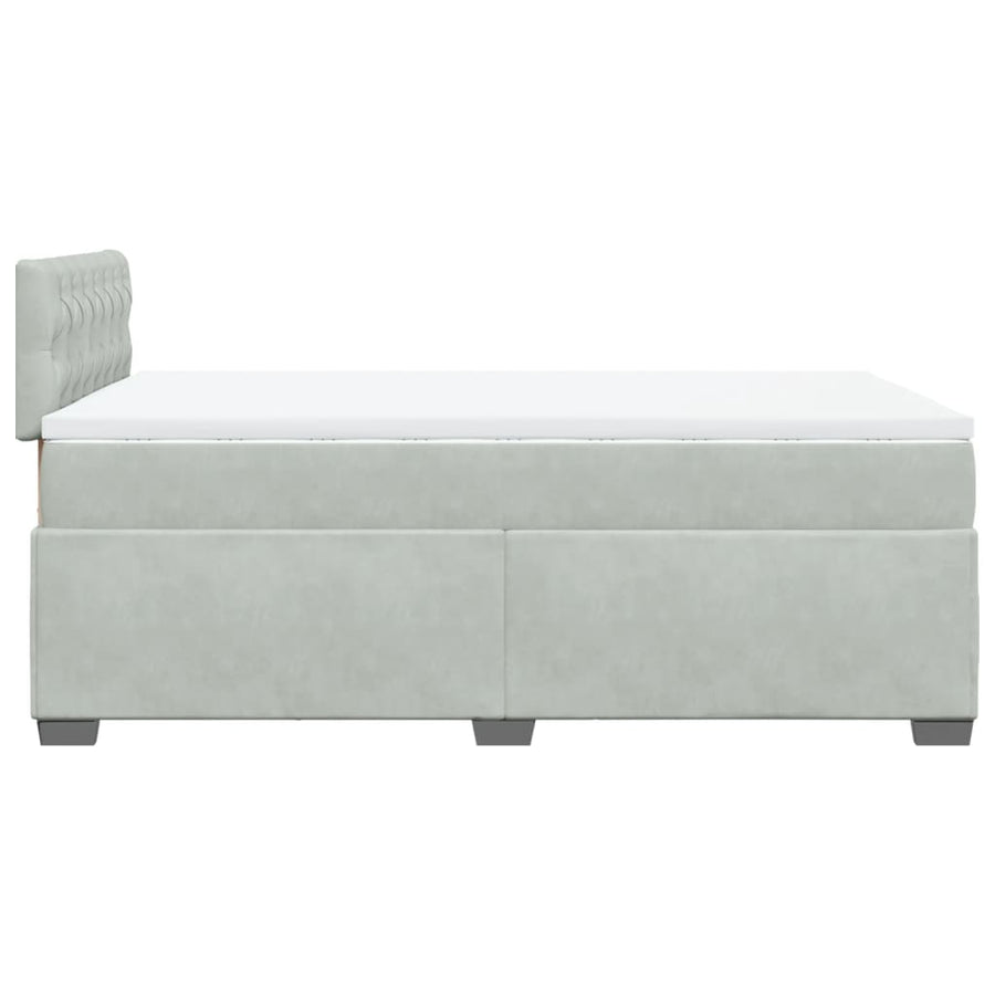 Boxspring met matras fluweel lichtgrijs 120x190 cm