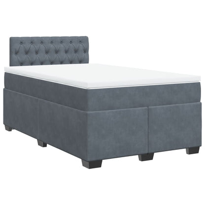 Boxspring met matras fluweel donkergrijs 120x190 cm