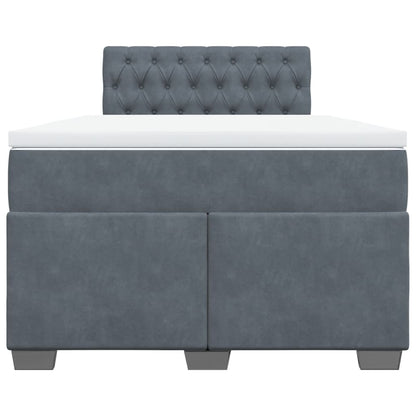 Boxspring met matras fluweel donkergrijs 120x190 cm