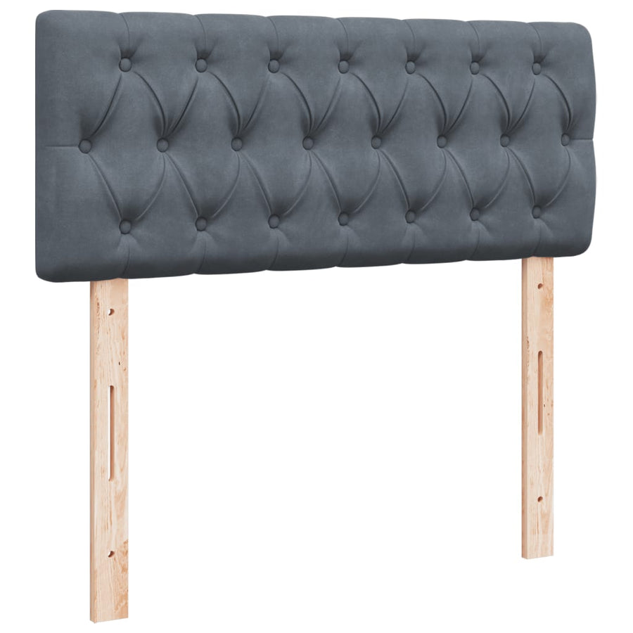 Boxspring met matras fluweel donkergrijs 120x190 cm