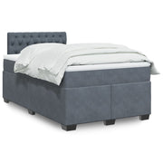 Boxspring met matras 120x190 cm donkergrijs fluweel