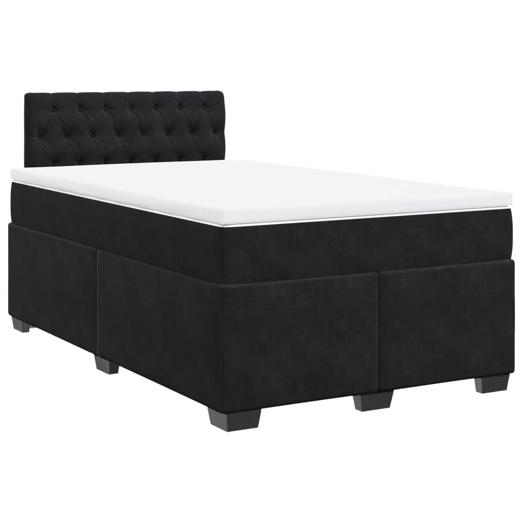 Boxspring met matras fluweel zwart 120x190 cm