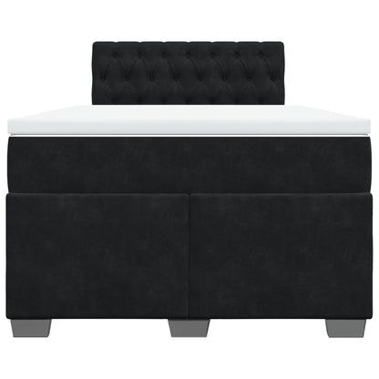 Boxspring met matras fluweel zwart 120x190 cm
