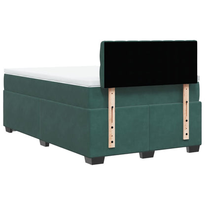 Boxspring met matras fluweel donkergroen 120x190 cm