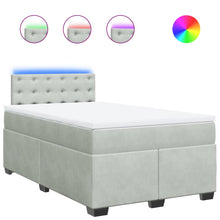 Boxspring met matras fluweel lichtgrijs 120x190 cm