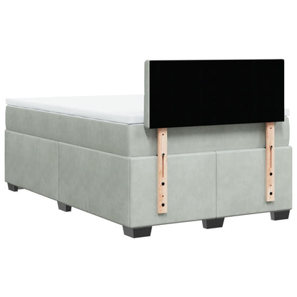 Boxspring met matras fluweel lichtgrijs 120x190 cm