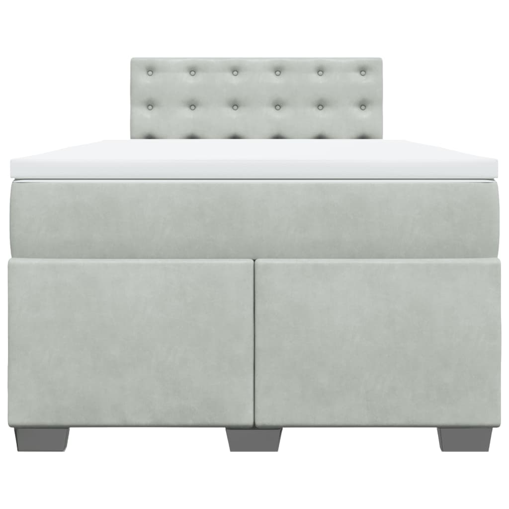 Boxspring met matras fluweel lichtgrijs 120x190 cm