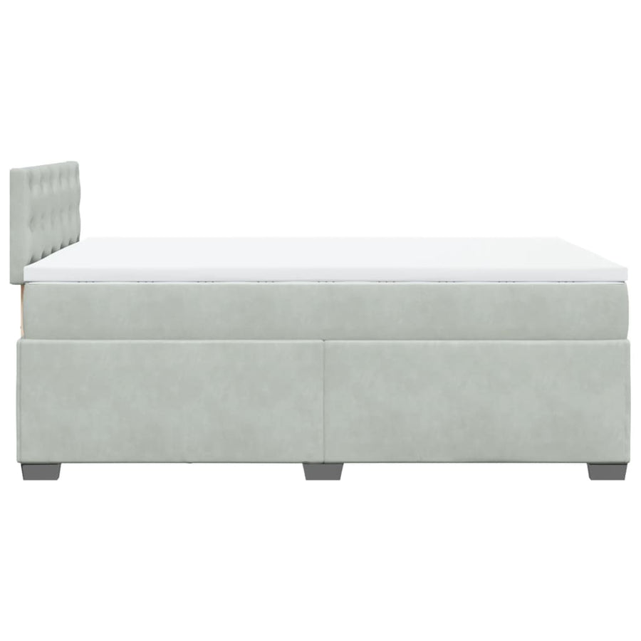 Boxspring met matras fluweel lichtgrijs 120x190 cm