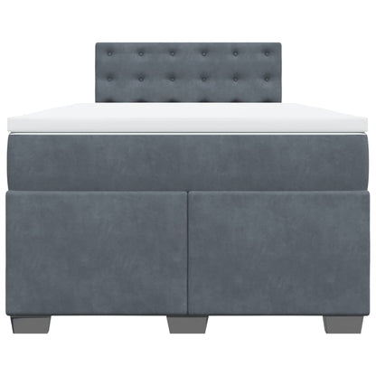 Boxspring met matras fluweel donkergrijs 120x190 cm