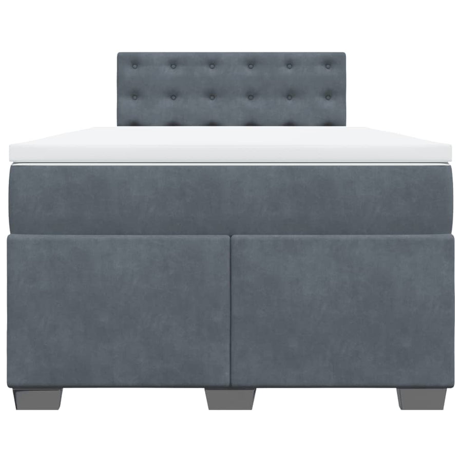 Boxspring met matras fluweel donkergrijs 120x190 cm