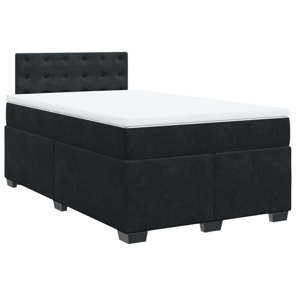 Boxspring met matras fluweel zwart 120x190 cm