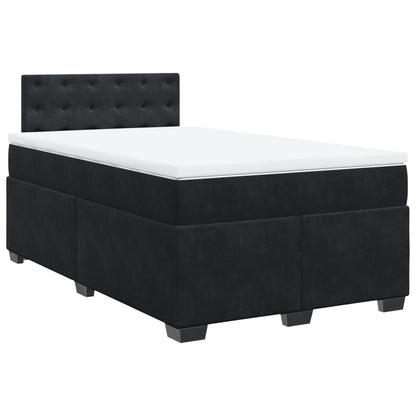 Boxspring met matras fluweel zwart 120x190 cm