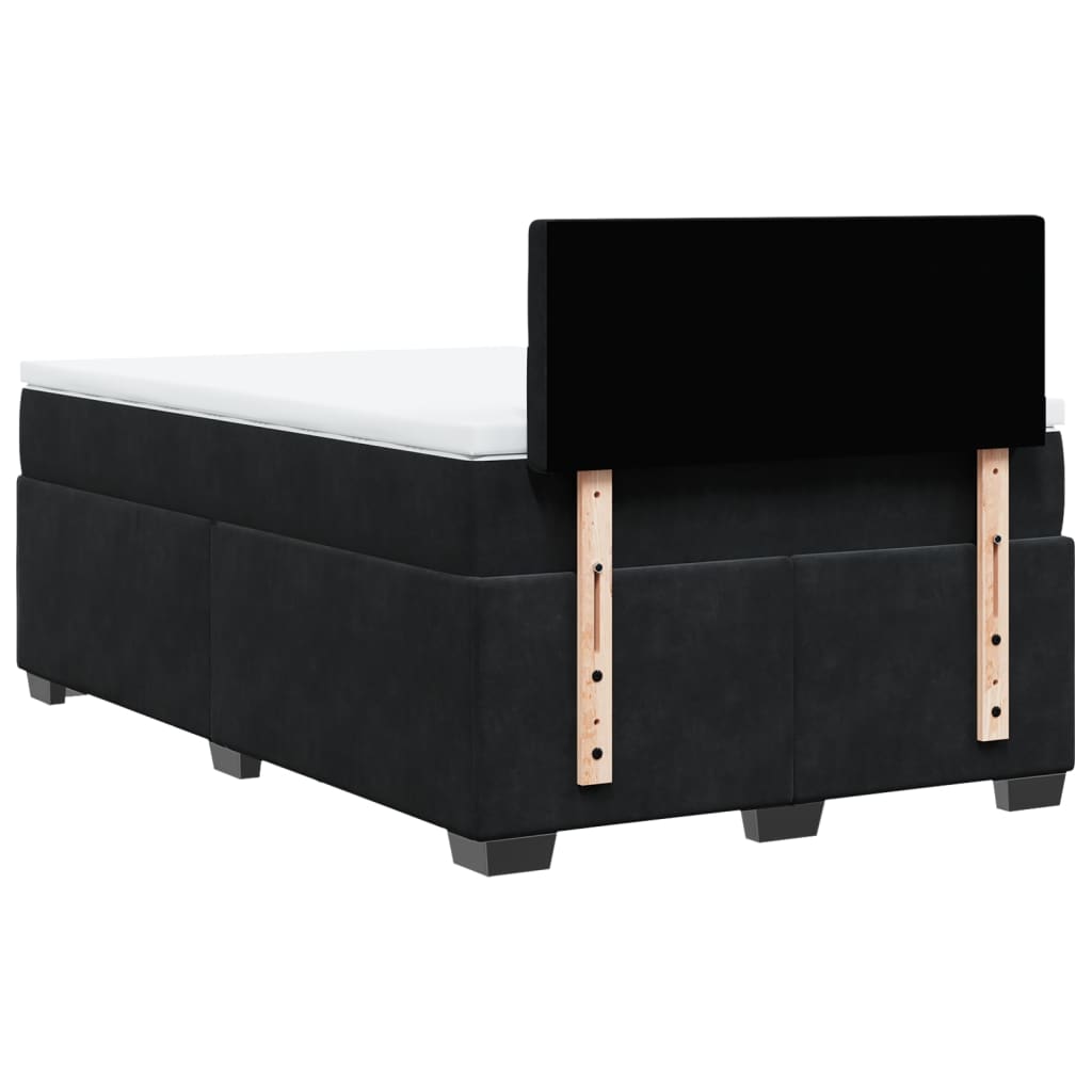 Boxspring met matras fluweel zwart 120x190 cm
