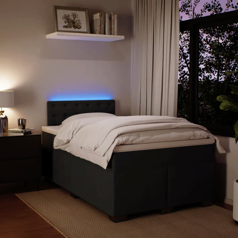 Boxspring met matras fluweel zwart 120x190 cm