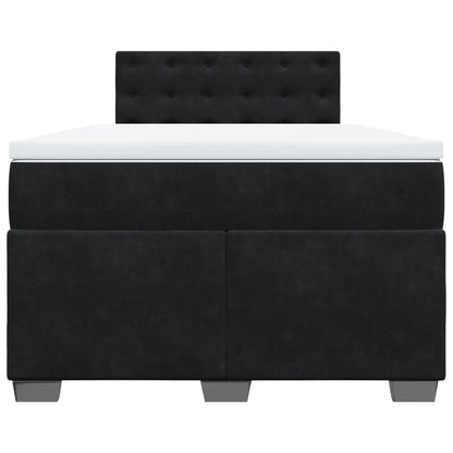 Boxspring met matras fluweel zwart 120x190 cm