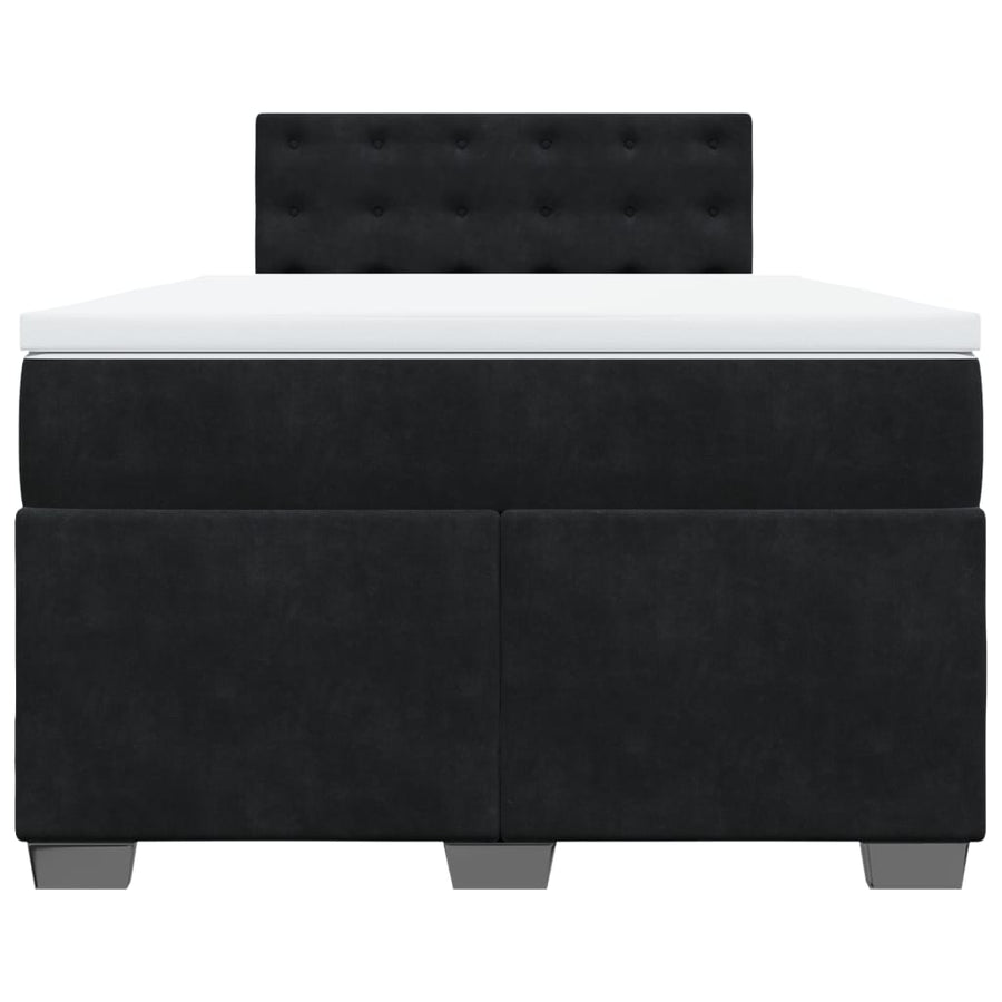 Boxspring met matras fluweel zwart 120x190 cm