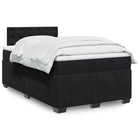 Boxspring met matras fluweel zwart 120x190 cm