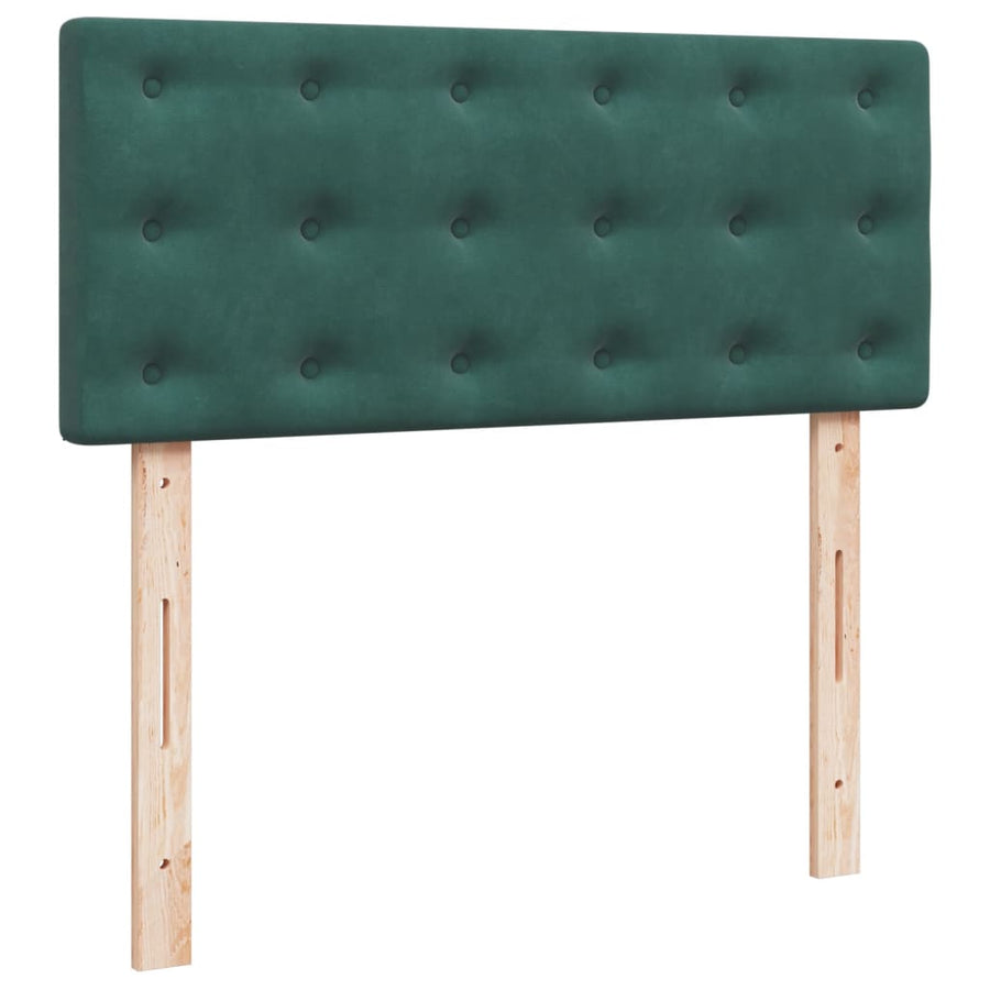 Boxspring met matras fluweel donkergroen 120x190 cm