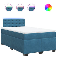 Boxspring met matras fluweel blauw 120x190 cm