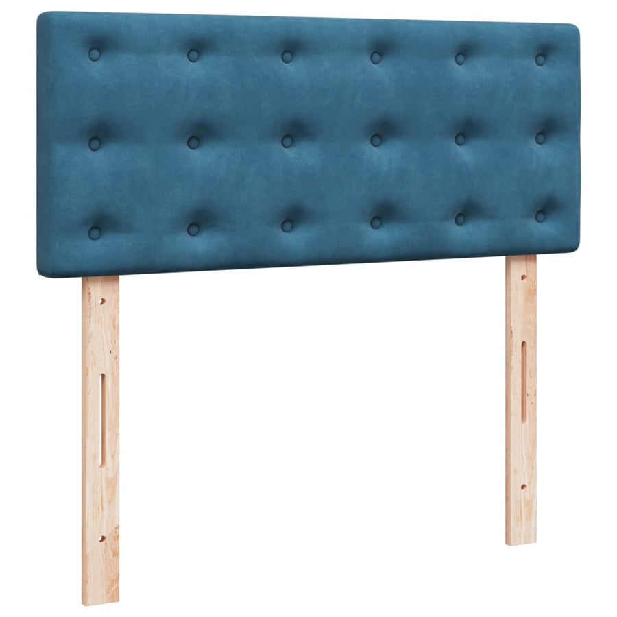 Boxspring met matras fluweel blauw 120x190 cm