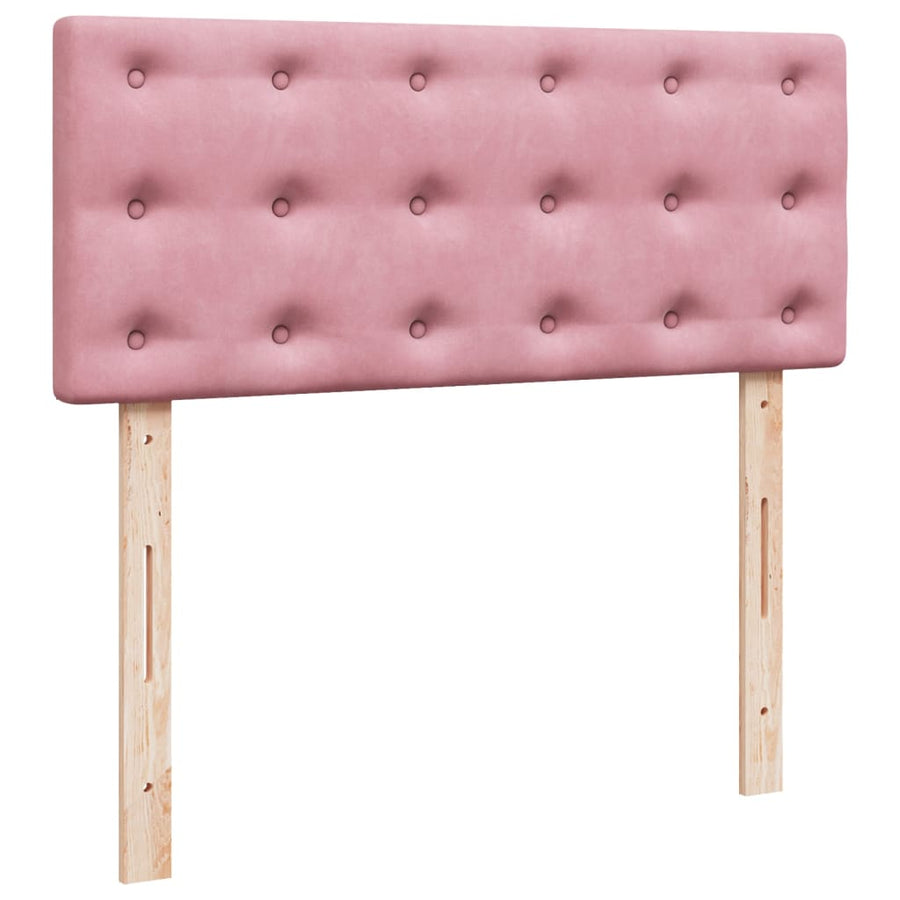Boxspring met matras fluweel roze 120x190 cm