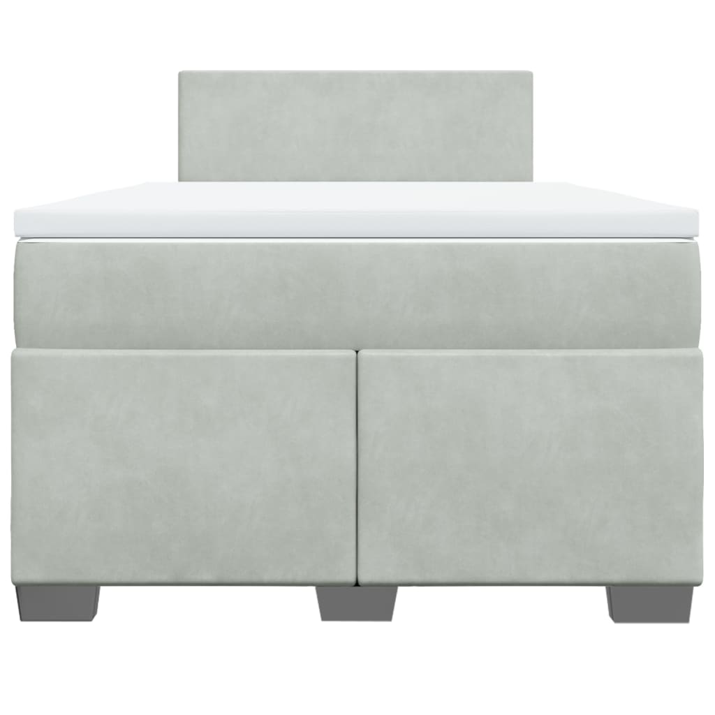 Boxspring met matras fluweel lichtgrijs 120x200 cm