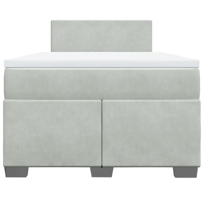 Boxspring met matras fluweel lichtgrijs 120x200 cm