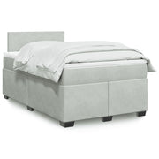 Boxspring met matras 120x200 cm lichtgrijs fluweel